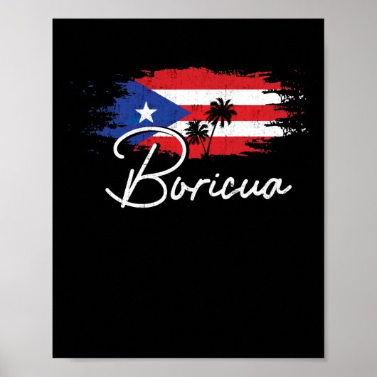 Poster Porto Rico Boricua Portoricaine Flag Pride (Devant)