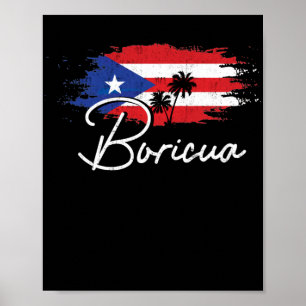 Poster Porto Rico Boricua Portoricaine Flag Pride