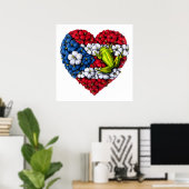 Poster Porto Rico Floral Heart (Bureau à domicile)