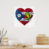 Poster Porto Rico Floral Heart (Cuisine)