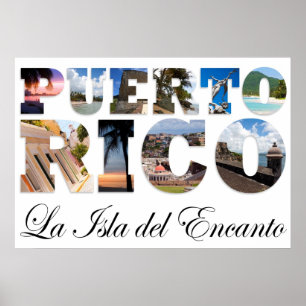 Poster Porto Rico La Isla Del Encanto Collage
