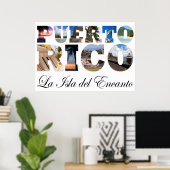 Poster Porto Rico La Isla Del Encanto Collage (Bureau à domicile)