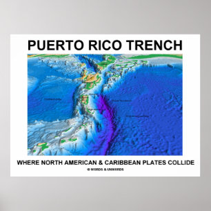 Poster Porto Rico Trench où les Caraïbes nord-américaines