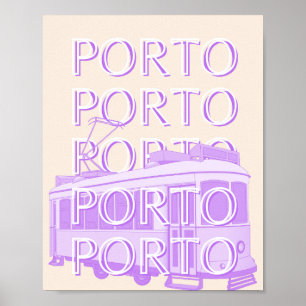 Poster Porto Travel Art, Portugal, Pastel, Minimaliste