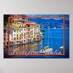 Poster Portofino, Italia - Effet Peinture