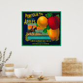 Poster Portola Apple Étiquette Crate (Cuisine)
