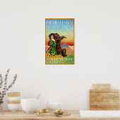 Poster Portola Festival dame avec ours (Cuisine)