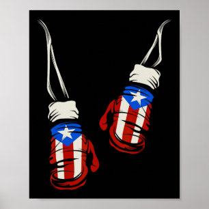 Poster Portoricain Porto Rico Gants de boxe Drapeau T Shi