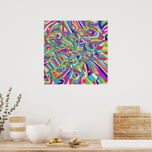 Poster Portrait Abstrait (Cuisine)