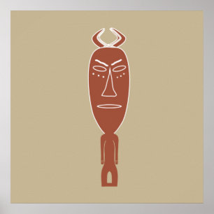 Poster portrait abstrait africain