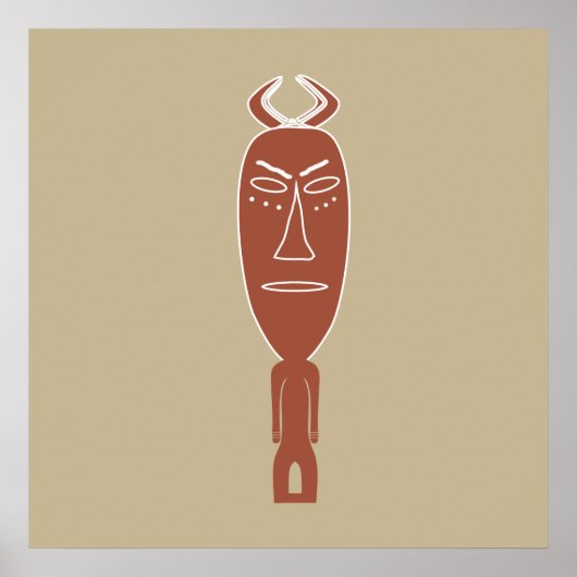 Poster portrait abstrait africain (Devant)