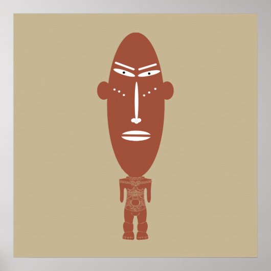 Poster portrait abstrait africain (Devant)