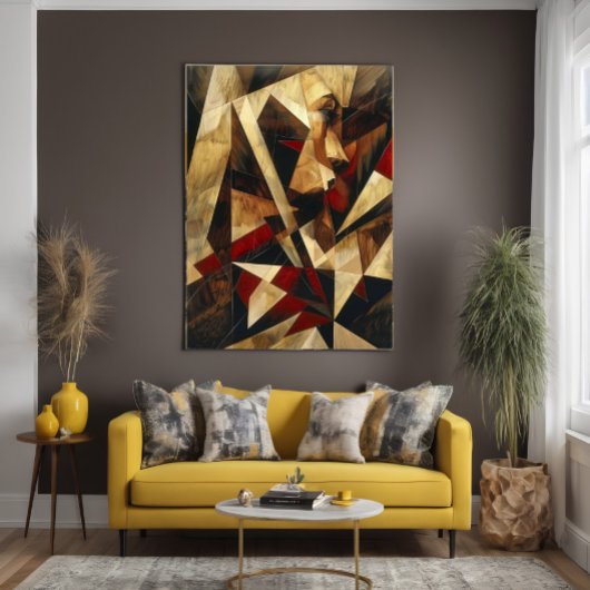 Poster Portrait Abstrait Cubiste