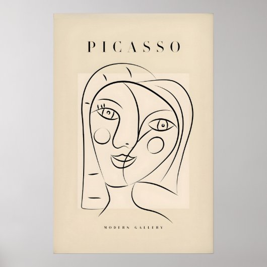 Poster Portrait Abstrait Double Visage Souriant de Picass (Devant)