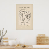 Poster Portrait Abstrait Double Visage Souriant de Picass (Cuisine)