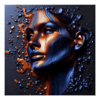 Portrait Abstrait du visage d'une femme sur son vi