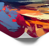 Poster Portrait Abstrait d'un Fox (Coin)