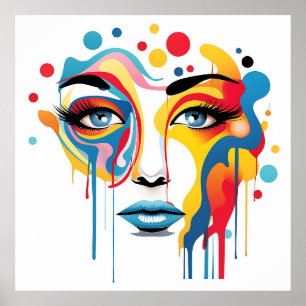 Poster Portrait abstrait d'une femme