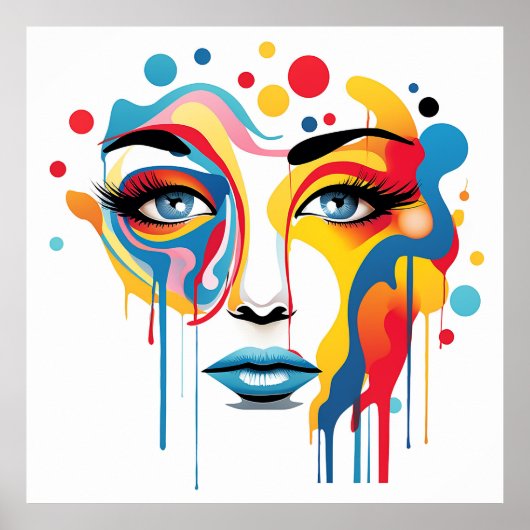 Poster Portrait abstrait d'une femme (Devant)