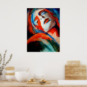 Poster Portrait Abstrait d'une femme Peinture - Imprimant (Cuisine)
