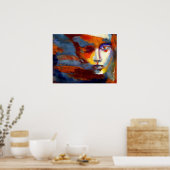 Poster Portrait Abstrait d'une femme Peinture - Imprimant (Cuisine)