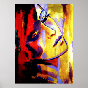 Poster Portrait abstrait d'une peinture de femme - l'art