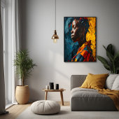 Poster Portrait Abstrait Gras Expressionnisme Vibrant Art