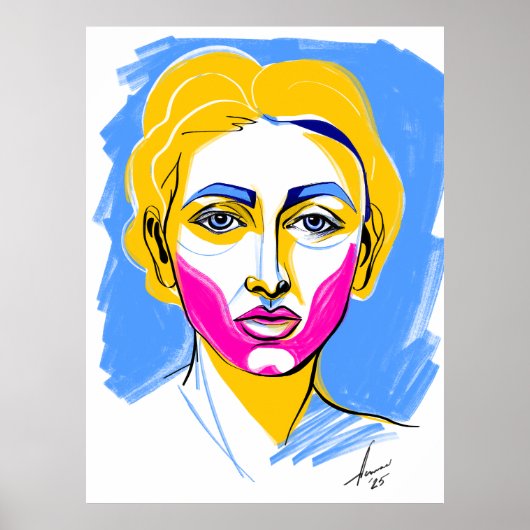 Poster Portrait Abstrait n° 2 (Devant)