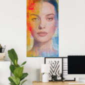 Poster Portrait Abstrait Vibrant à l'Impasto (Bureau à domicile)
