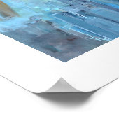 Poster Portrait Abstraite femme bleu gris vert peintures (Coin)