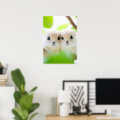 Poster Portrait aimant l'écureuil sauvage (Bureau à domicile)