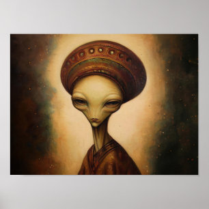 Poster Portrait Alien antique