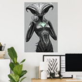 Poster Portrait alien cool Bizarre | Art AI (Bureau à domicile)