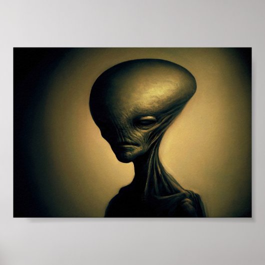Poster Portrait Alien tiré à la main (Devant)