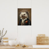 Poster Portrait animal victorien, Hérisson royal habillé (Cuisine)