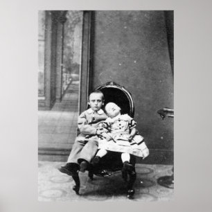 Poster Portrait antique hantant de frères et sœurs