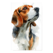 Portrait aquarelle de Beagle