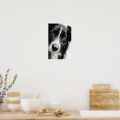 Poster Portrait aquarelle de border collie (Cuisine)