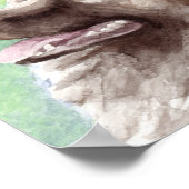 Poster Portrait aquarelle de Keeshond (Coin)