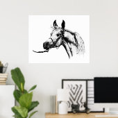 Poster Portrait arabe en stylo et encre (Bureau à domicile)