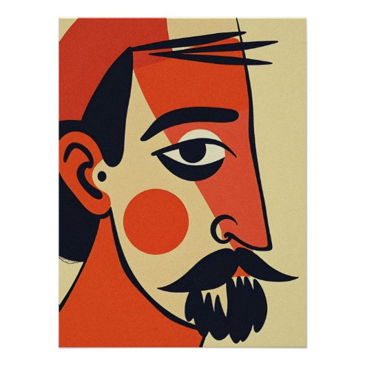 Poster Portrait Art Abstrait (Devant)