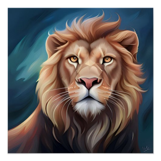 Poster Portrait Art numérique Lion-56556 (Devant)