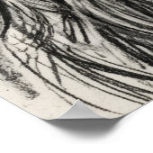 Poster Portrait au crayon graphite de Cavalier King Charl (Coin)