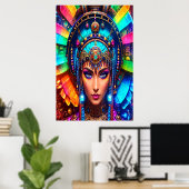 Poster Portrait : Aztec Goddess Mictēcacihuātl | Art AI (Bureau à domicile)