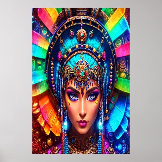 Poster Portrait : Aztec Goddess Mictēcacihuātl | Art AI (Devant)