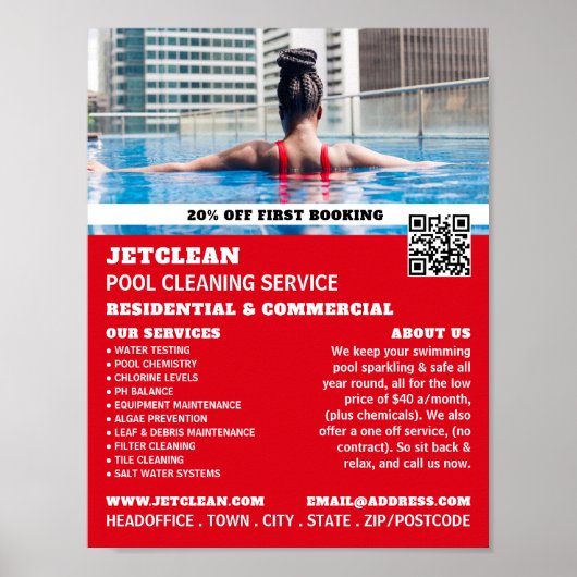 Poster Portrait Bather Femelle, Nettoyage De Piscine (Devant)