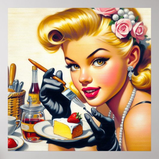 Poster Portrait Belle broche vers le haut (Devant)