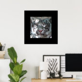 Poster Portrait blanc bordure en tigre (Bureau à domicile)