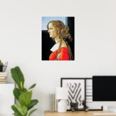 Poster Portrait Botticelli d'une jeune femme (Bureau à domicile)
