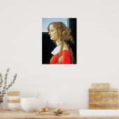 Poster Portrait Botticelli d'une jeune femme (Cuisine)